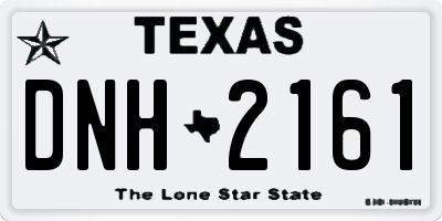 TX license plate DNH2161