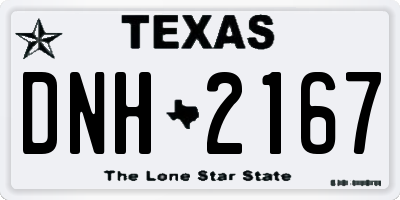 TX license plate DNH2167