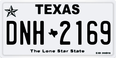 TX license plate DNH2169