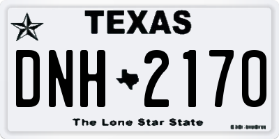 TX license plate DNH2170