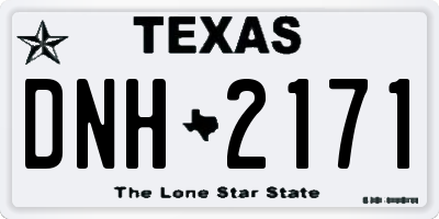 TX license plate DNH2171