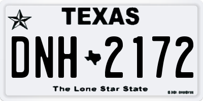 TX license plate DNH2172