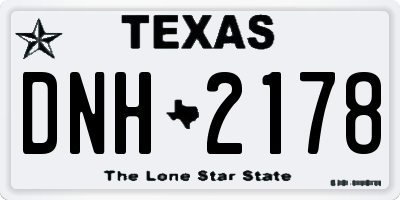 TX license plate DNH2178