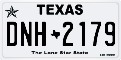 TX license plate DNH2179