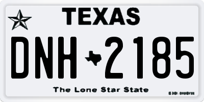 TX license plate DNH2185