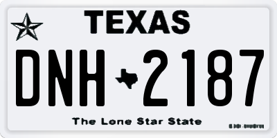 TX license plate DNH2187