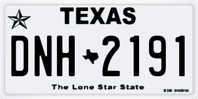 TX license plate DNH2191