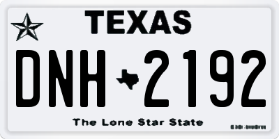 TX license plate DNH2192