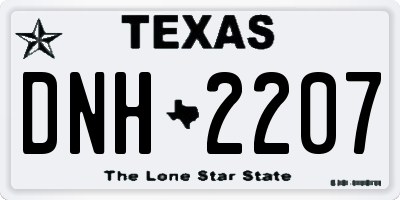 TX license plate DNH2207