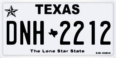 TX license plate DNH2212