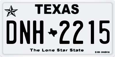 TX license plate DNH2215