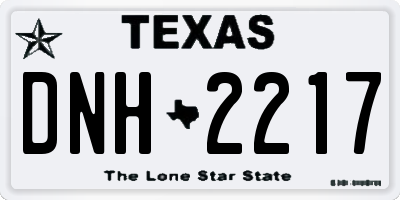 TX license plate DNH2217