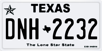 TX license plate DNH2232