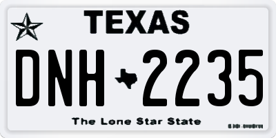 TX license plate DNH2235
