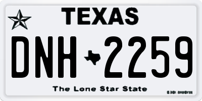 TX license plate DNH2259
