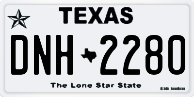 TX license plate DNH2280