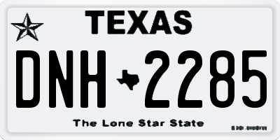 TX license plate DNH2285