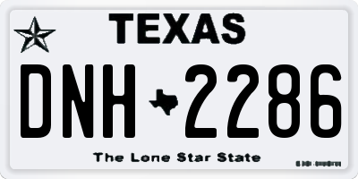 TX license plate DNH2286