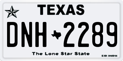TX license plate DNH2289