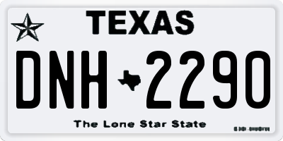 TX license plate DNH2290