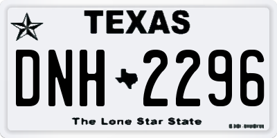 TX license plate DNH2296
