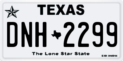 TX license plate DNH2299