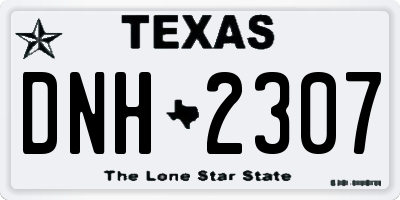 TX license plate DNH2307