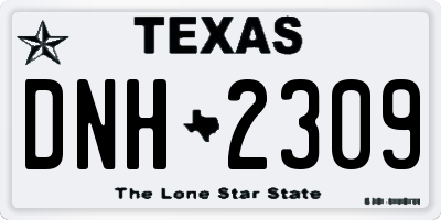 TX license plate DNH2309