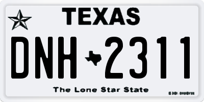 TX license plate DNH2311