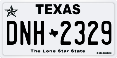TX license plate DNH2329