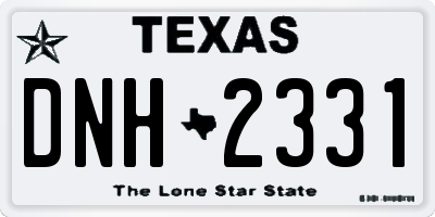 TX license plate DNH2331