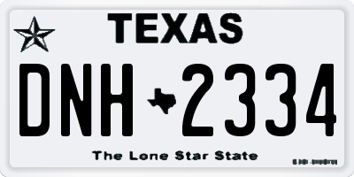 TX license plate DNH2334