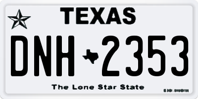 TX license plate DNH2353