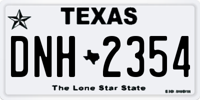 TX license plate DNH2354