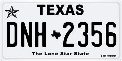 TX license plate DNH2356