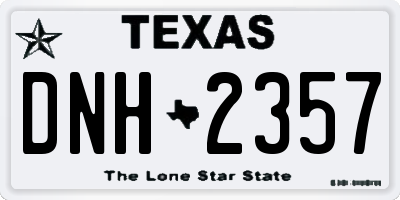 TX license plate DNH2357
