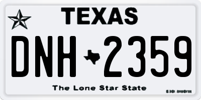 TX license plate DNH2359