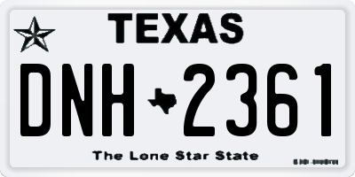 TX license plate DNH2361