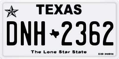TX license plate DNH2362