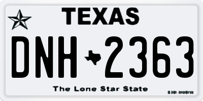 TX license plate DNH2363