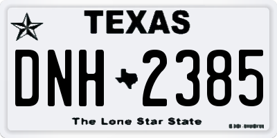 TX license plate DNH2385