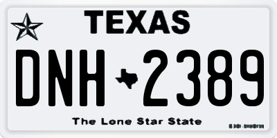 TX license plate DNH2389