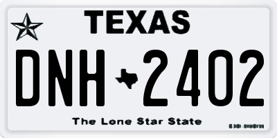 TX license plate DNH2402