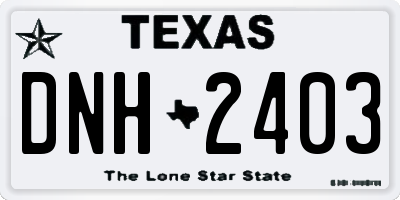 TX license plate DNH2403