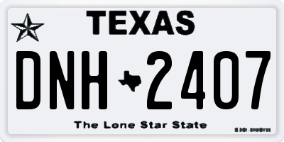 TX license plate DNH2407