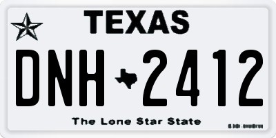 TX license plate DNH2412
