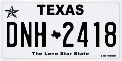 TX license plate DNH2418