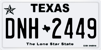 TX license plate DNH2449