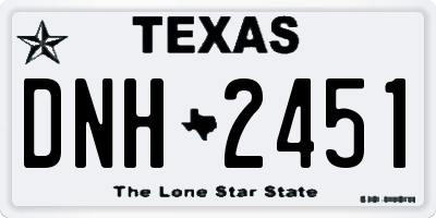TX license plate DNH2451