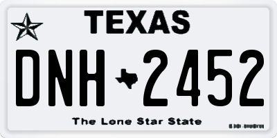 TX license plate DNH2452